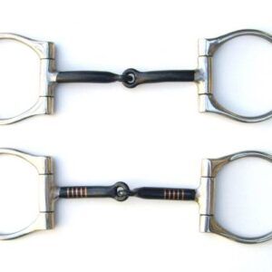 HYX Stainless Black Steel D Ring Snaffle  jointed mouth  5´´